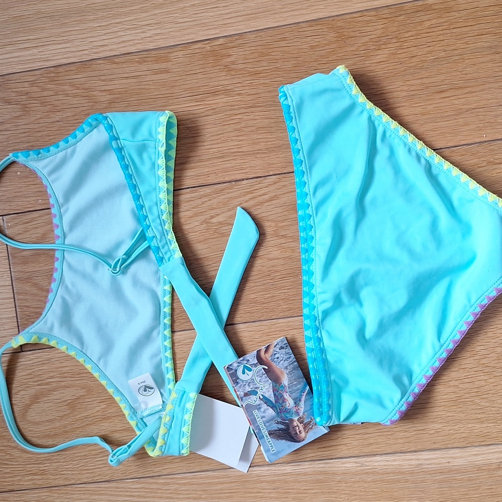 Limeapple Girls' Bethany Geo Embroidered Two Piece Swimsuit-NEW - Picture 4 of 5